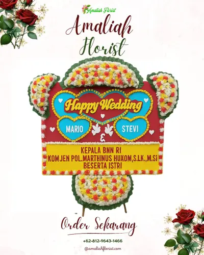 Karangan Papan Bunga Pernikahan di Pecatu